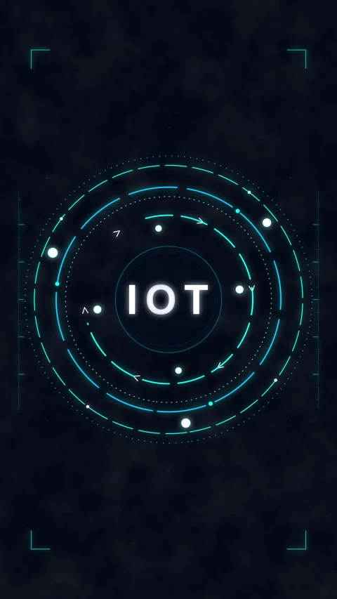 Iot internet of things digital hub animation, circular radar interface, glo.. Stock Footage 348341419