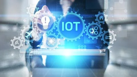 IOT Internet of things Digital transformation Modern Technology concept on vi Stock Photos
