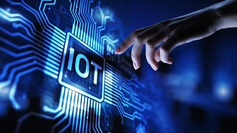 IOT Internet of things Digital transformation Modern Technology concept on vi Stock Photos