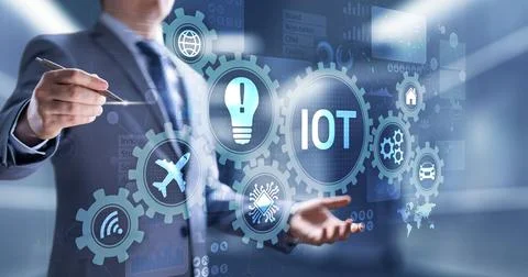 IOT Internet of things Digital transformation Modern Technology concept on vi Stock Photos