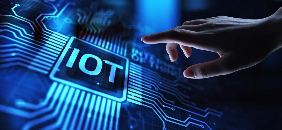 IOT Internet of things Digital transformation Modern Technology concept on vi Stock Photos