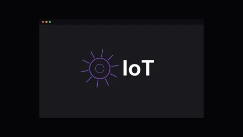 IoT Internet of Things Neon Gear Animation - Violet Stock Footage 341490343