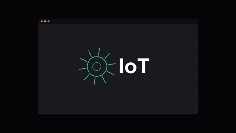 IoT Internet of Things Neon Gear Animation - Teal Stock Footage 341490367