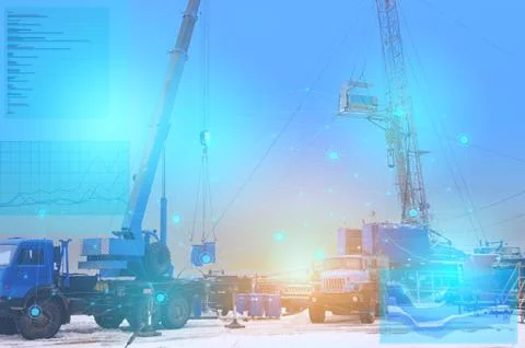 IoT, Internet of Things for remote control of a well workover process using p Stock Photos