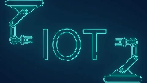 Iot internet of things with robotic arms tech industry animation Stock-Footage 264960701