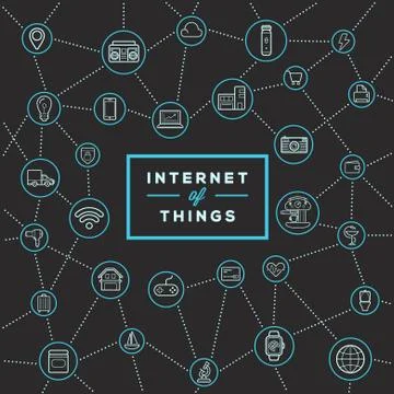 IOT Internet of Things Smart Home Vector Quality Design with Icons 스톡 일러스트