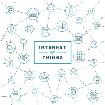 IOT Internet of Things Smart Home Vector Quality Design with Icons Stock Illustration