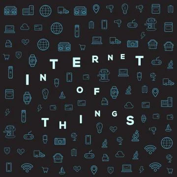 IOT Internet of Things Smart Home Vector Quality Design with Icons Stock Illustration