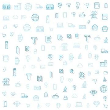 IOT Internet of Things Smart Home Vector Quality Design with Icons Stock Illustration