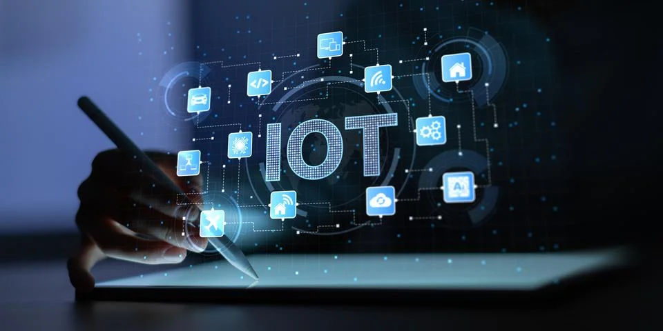 IoT Internet of Things for Smart Home Automation and Industrial Technology .. Stock Photos