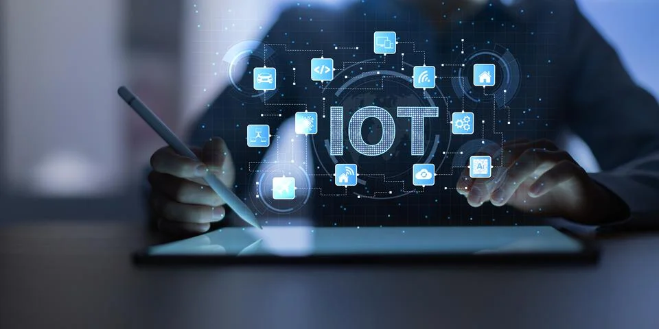 IOT Internet of Things Technology for Smart Home and Connected Devices Auto.. Stock Photos