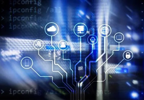 IOT, Internet of things, telecommunication concept. Ilustración de archivo