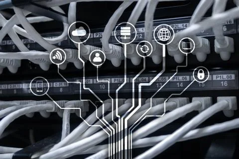 IOT, Internet of things, telecommunication concept. Ilustración de archivo