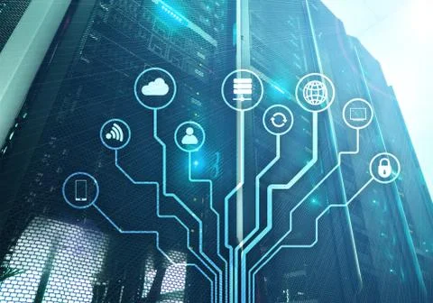 IOT, Internet of things, telecommunication concept. Ilustración de archivo