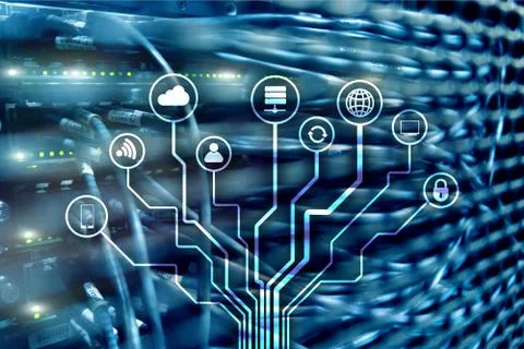 IOT, Internet of things, telecommunication concept. Ilustración de archivo