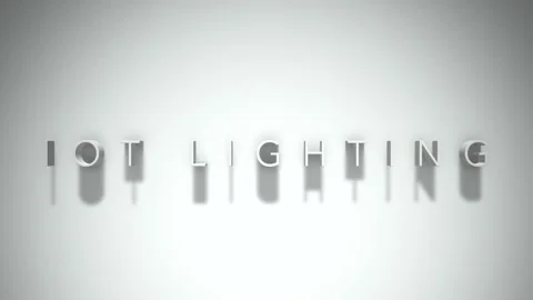Iot lighting 3D title animation with shadows on a white background Stock Footage 297857294