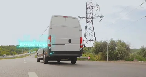 IOT logistics. Delivery of goods using IOT transport. Concept of IOT transport Stock Footage 289543544