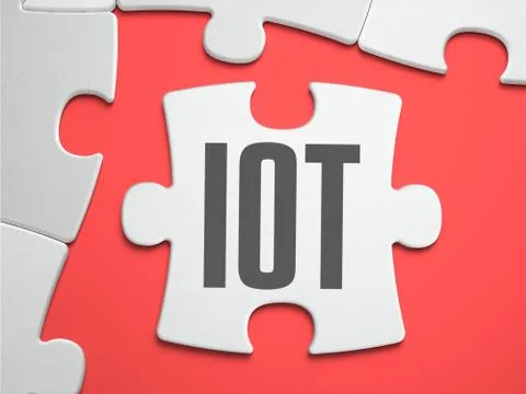 IOT - Puzzle on the Place of Missing Pieces Stock Illustration