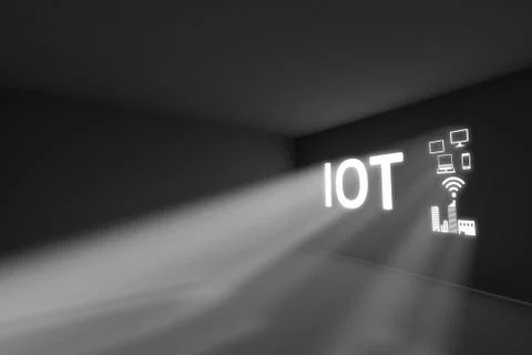 IOT rays volume light concept 3d illustration Stock Illustration