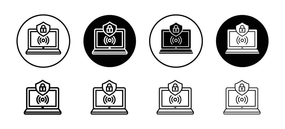 IOT security tools vector icon set collection. IOT security tools Outline f.. Stock Illustration