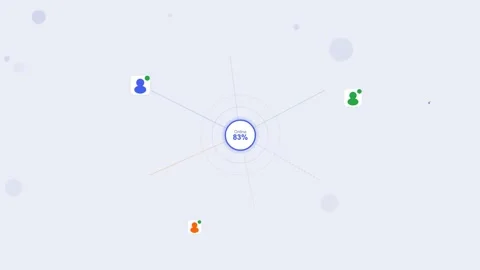 Iot smart devices corporate tech scene. Flat design light mode Stock Footage 342621443