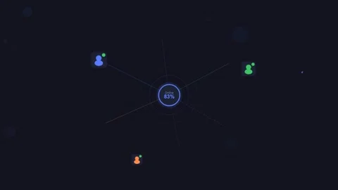 Iot smart devices corporate tech scene. Flat design dark mode Stock Footage 342621445
