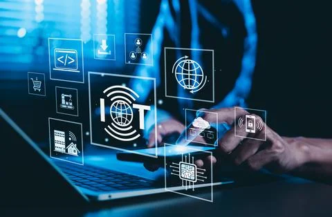 IOT Smart Technology. Internet of Things concept. Stock Photos