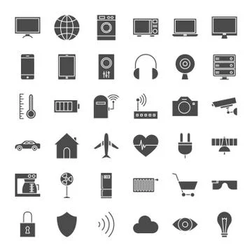 Iot Solid Web Icons Stock Illustration