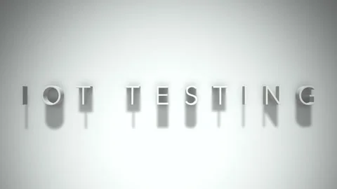 IoT Testing 3D title animation with shadows on a white background Stock Footage 296623991