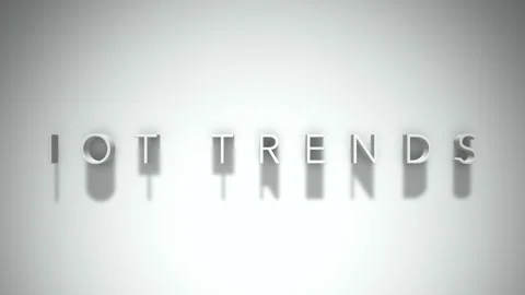 IoT Trends 3D title animation with shadows on a white background 스톡 동영상 296598152