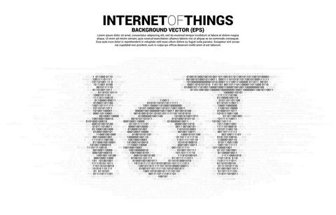 IoT wording from one and zero binary graphic style. Digital Concept for inter Stockillustratie