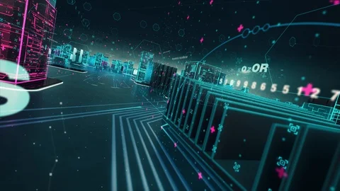 IOT_1 with digital technology concept 库存影片 93229802