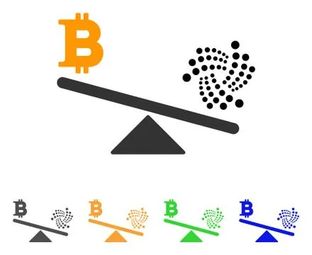 Iota Bitcoin Balance Scale Vector Icon Stockillustratie