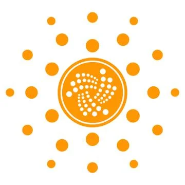 Iota Coin Shine Rays Flat Icon Illustrazione stock