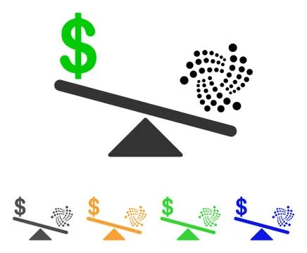 Iota Dollar Balance Scale Vector Icon Stockillustratie
