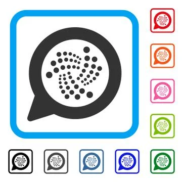 Iota Message Cloud Framed Icon 스톡 일러스트