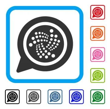 Iota Message Cloud Framed Icon Stock Illustration