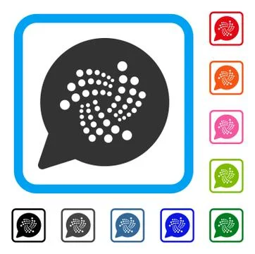 Iota Message Cloud Framed Icon 스톡 일러스트