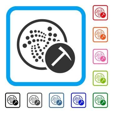 Iota Mining Hammer Framed Icon イラスト素材