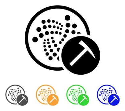 Iota Mining Hammer Vector Icon Stock Illustration