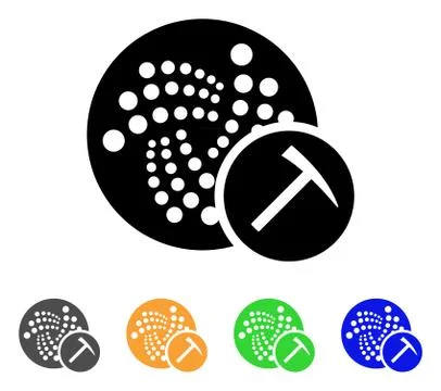 Iota Mining Hammer Vector Icon Stock Illustration