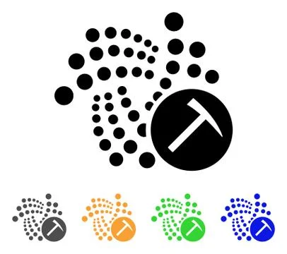 Iota Mining Hammer Vector Icon Stock Illustration