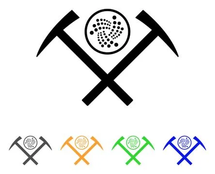 Iota Mining Hammers Vector Icon Illustrazione stock