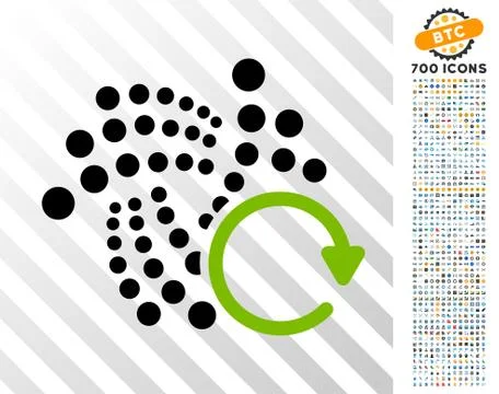 Iota Repeat Arrow Flat Icon with Bonus Stock Illustration