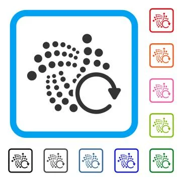 Iota Repeat Arrow Framed Icon 스톡 일러스트