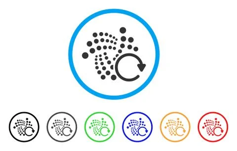 Iota Repeat Arrow Rounded Icon Stock Illustration