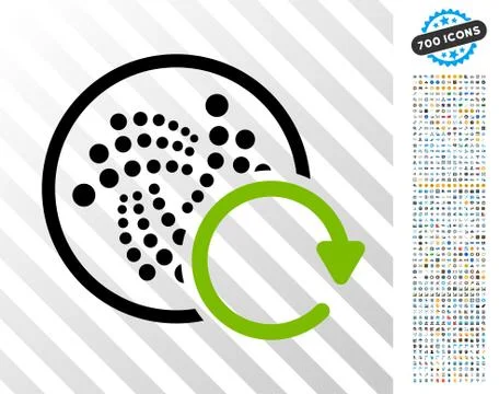 Iota Repeat Flat Icon with Bonus 스톡 일러스트