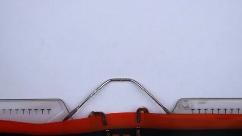 IOU - abbreviation printed on an old typewriter in red letters, close up. Stock Footage 126509114