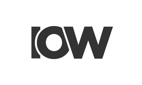 IOW logo design template with strong and modern bold text. Initial based ve.. Stock Illustration
