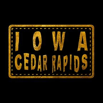 Iowa Cedar Rapids Seal Map Design Stock Illustration
